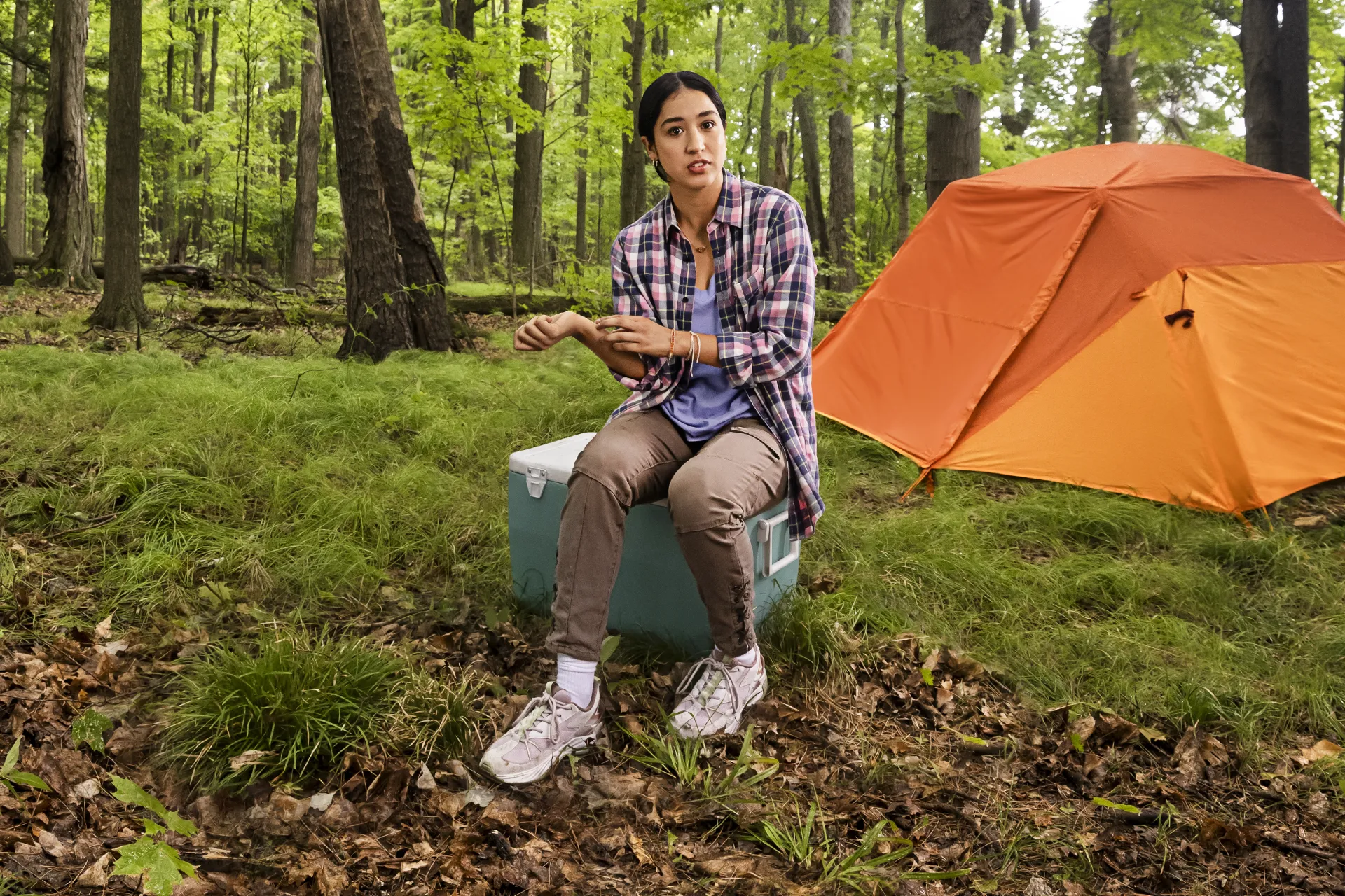 Virtual urgent care - person camping outdoors
